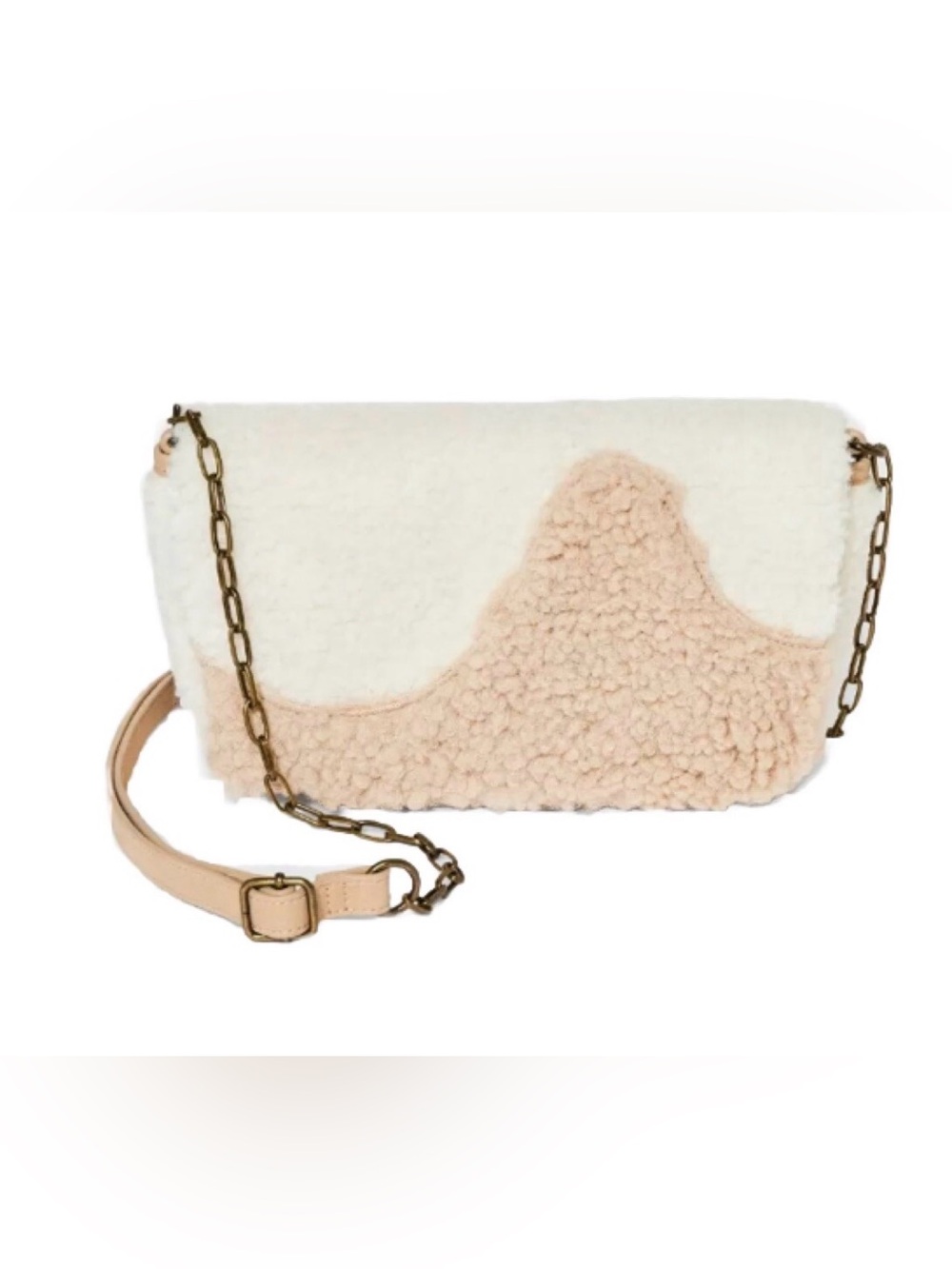 Universal Thread Cozy Sherpa Shoulder Crossbody Bag with Chain Strap Perfect